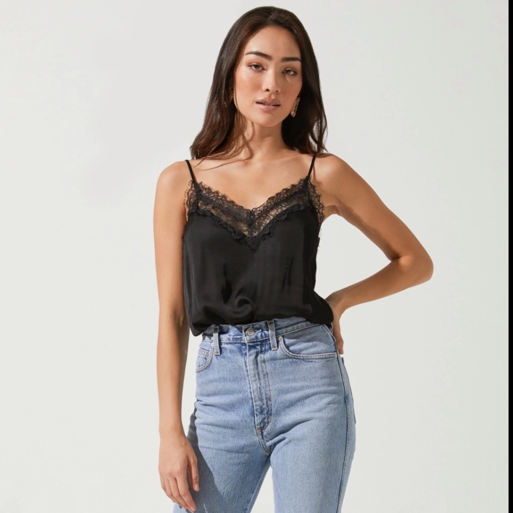 ASTR lotus lace trimmed thong bodysuit